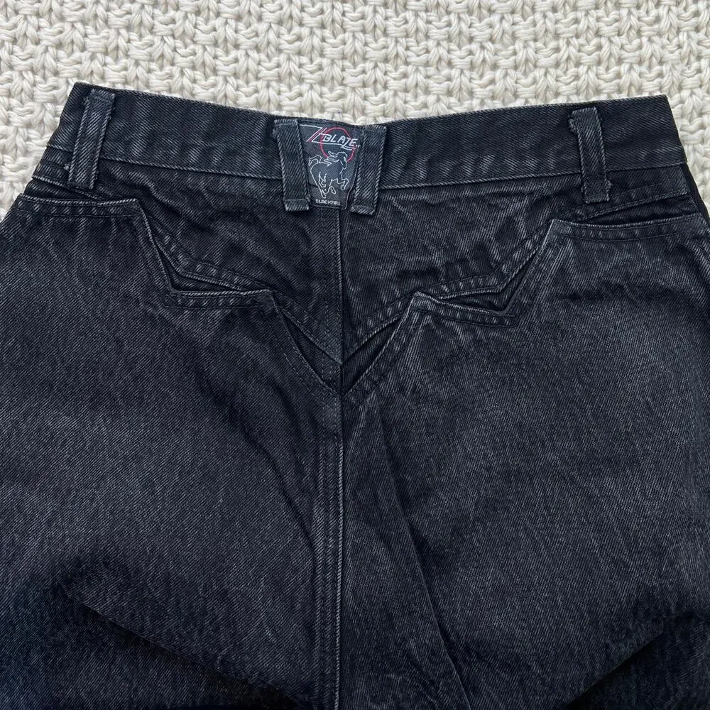 Vintage Western Yoke Z Blaze Black Fire 'Hold Up' Jeans 7/27 - Size‎ 24 x 34.5